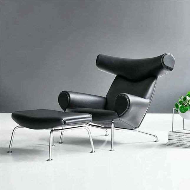 Nordic Luxury Leather Lounge Chair for Contemporary Living Spaces