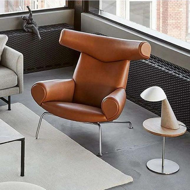 Nordic Luxury Leather Lounge Chair for Contemporary Living Spaces