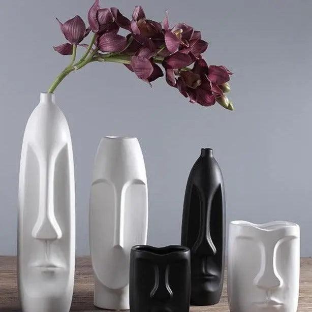Nordic Minimalist Abstract Head Portrait Vase for Modern Home Decor