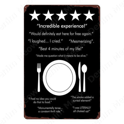 Nostalgic Retro Metal Sign for Kitchen - Pasta, Sandwich, and Fresh Bread Wall Art - Très Elite