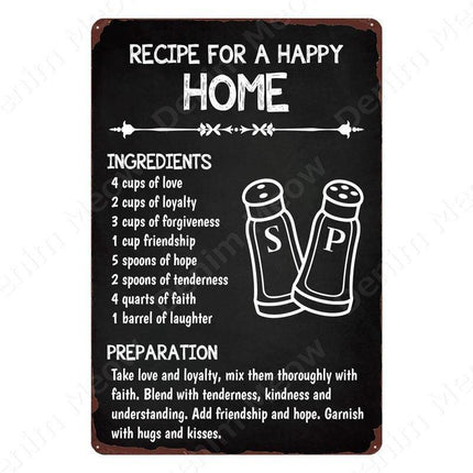 Nostalgic Retro Metal Sign for Kitchen - Pasta, Sandwich, and Fresh Bread Wall Art - Très Elite