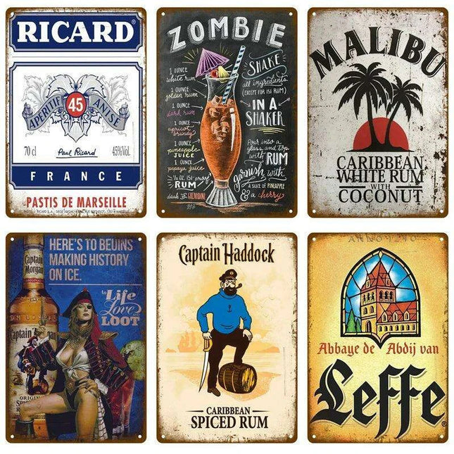 Nostalgic Tavern Charm: Vintage Signage Decor for Cozy Spaces