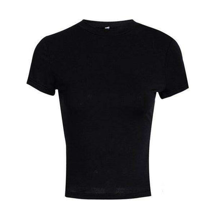 Nostalgic Y2K Women's Curve-Hugging Slim Fit Tee - Très Elite