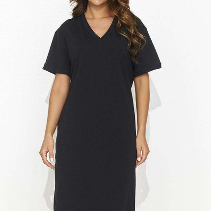 Numinous Knit Dress with Back Slit for Effortless Elegance