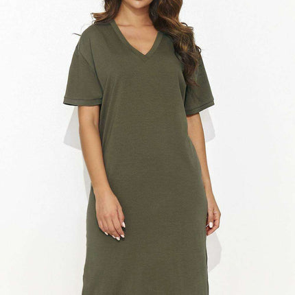 Numinous Knit Dress with Back Slit for Effortless Elegance