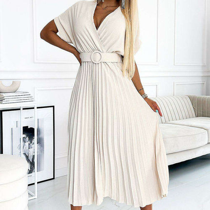 Numoco Envelope Neckline Midi Dress - Très Elite