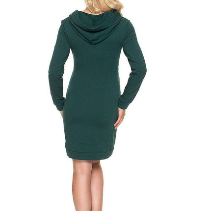 Nursing-Friendly Hooded Maternity Dress with Kangaroo Pocket - Très Elite