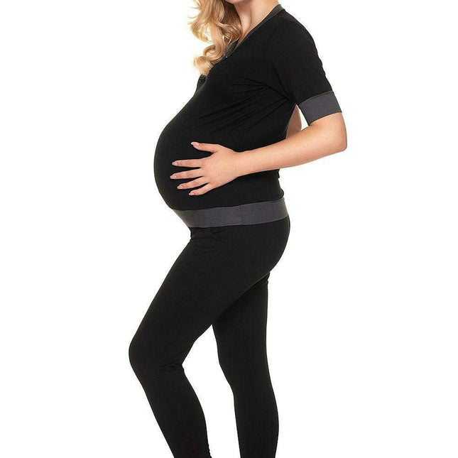 Nursing-Friendly Maternity Pajama Set for Comfort and Style