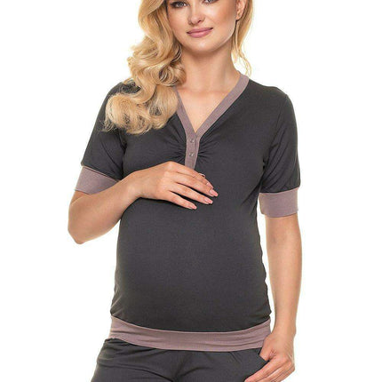 Nursing-Friendly Maternity Pajama Set for Comfort and Style - Très Elite
