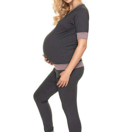 Nursing-Friendly Maternity Pajama Set for Comfort and Style - Très Elite