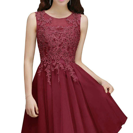 O Neck Tulle Evening Dress - Très Elite