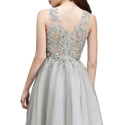 O Neck Tulle Evening Dress - Très Elite