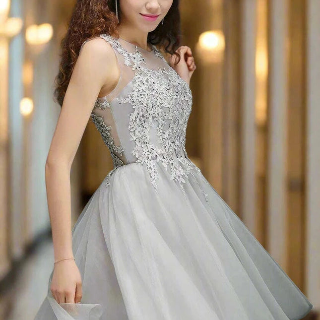 O Neck Tulle Evening Dress