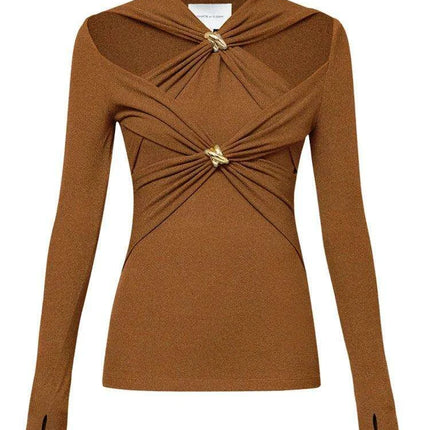 O-neck Knitted Sweater with Chic Cut-Out Details