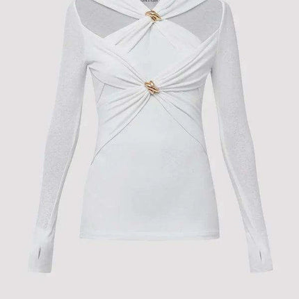 O-neck Knitted Sweater with Chic Cut-Out Details