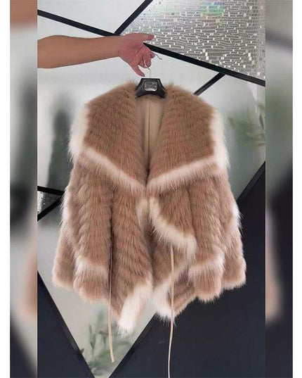 Glamorous Sequin-Accented Faux Fur Coat | Chic Winter Fashion Essential