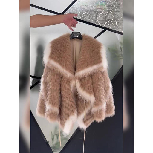 Elegant Fur Coat with Sequin Embellishments | Stylish Outerwear for Women