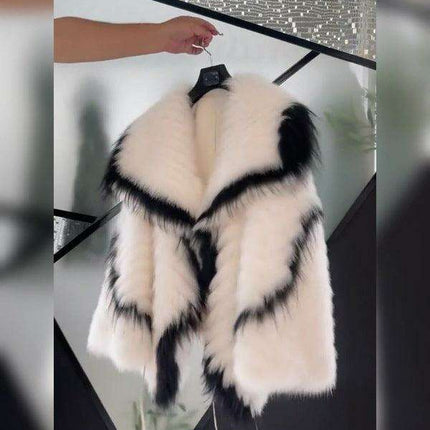 Glamorous Sequin-Accented Faux Fur Coat | Chic Winter Fashion Essential