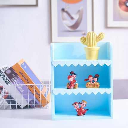 Chic Blush Pink Wooden Desktop Organizer