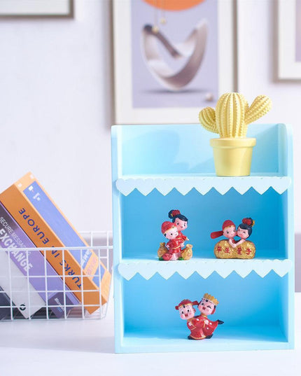 Chic Blush Pink Wooden Desktop Organizer