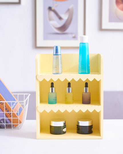 Chic Blush Pink Wooden Desktop Organizer