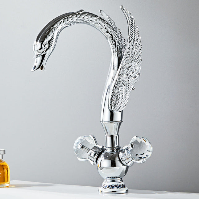 Luxury Swan-shaped Solid Brass Double Handle Bathroom Faucet – Where Art Meets Function luxury-swan-shaped-solid-brass-double-handle-bathroom-faucet-where-art-meets-function