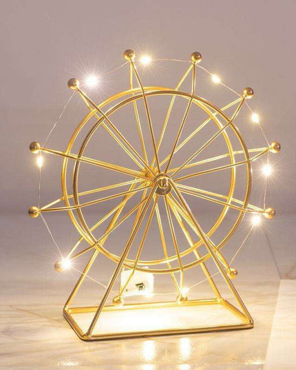 Nordic-Inspired Ferris Wheel Iron Sculpture for Stylish Home Accent