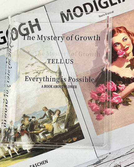 Chic European-Inspired Transparent Acrylic Book Vase - Modern Decor Accent