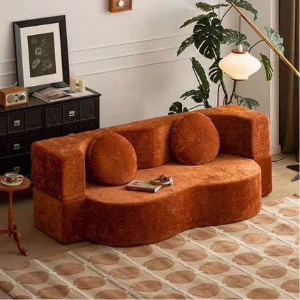 Foldable Sofa Bed - Vacuum-Compressed, Retro Fabric, Spac