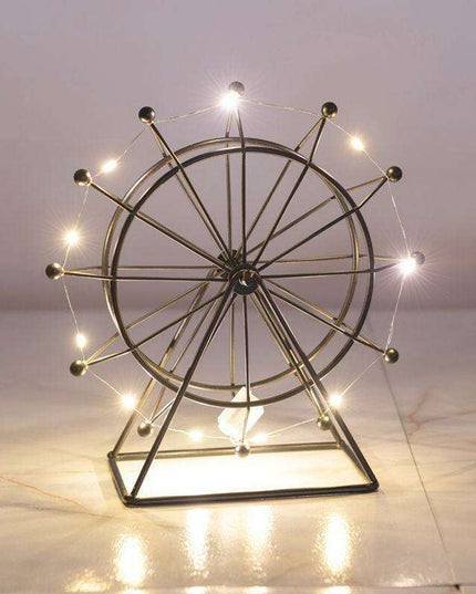 Nordic-Inspired Ferris Wheel Iron Sculpture for Stylish Home Accent