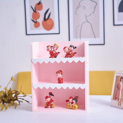 Chic Blush Pink Wooden Desktop Organizer