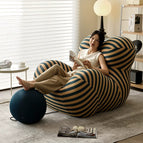 Blue and yellow striped blue ball