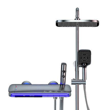 Thermostatic Shower System with LED Lighting & R