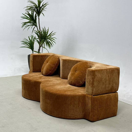 Foldable Sofa Bed - Vacuum-Compressed, Retro Fabric, Spac