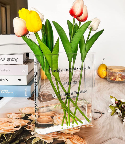 European Chic Acrylic Book Vase - Stylish Home Accent Piece