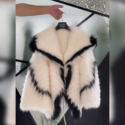 Glamorous Sequin-Accented Faux Fur Coat | Chic Winter Fashion Essential