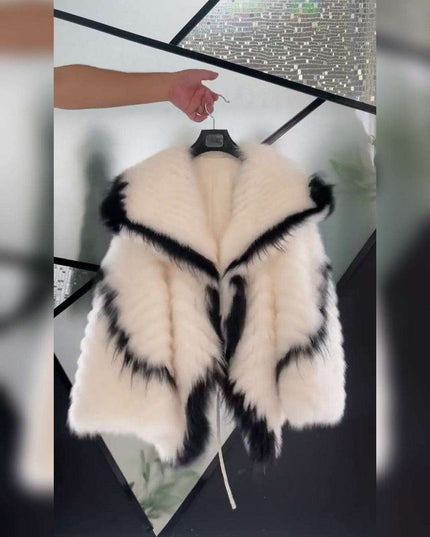 Glamorous Sequin-Accented Faux Fur Coat | Chic Winter Fashion Essential
