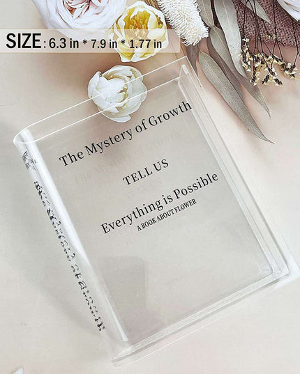 Chic European-Inspired Transparent Acrylic Book Vase - Modern Decor Accent