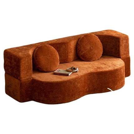 Foldable Sofa Bed - Vacuum-Compressed, Retro Fabric, Spac