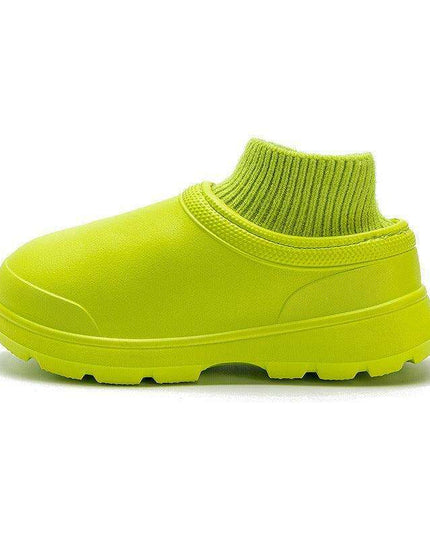 Cozy Velvet-Lined Waterproof Slides for Winter 2023 - Unisex Plush Cotton Footwear