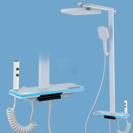 Glass Piano Key Shower System with Adjustable Rainfall Showerh