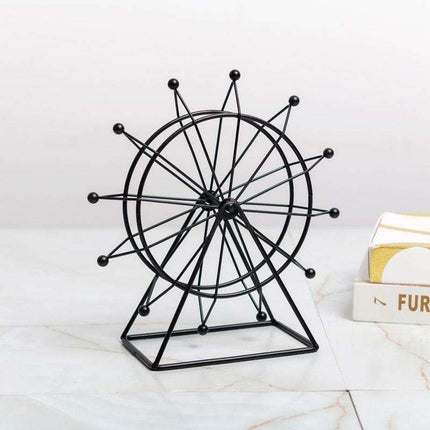 Nordic-Inspired Ferris Wheel Iron Sculpture for Stylish Home Accent