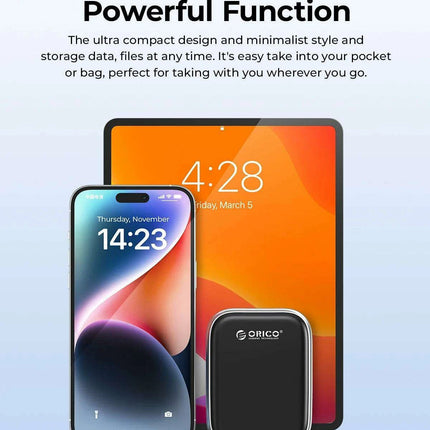 ORICO Beetle 2TB Portable SSD - Ultra-Fast Data Transfer for MacBooks, Laptops, and More - Très Elite