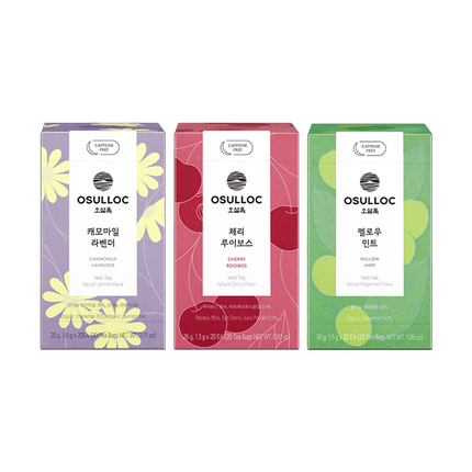 OSULLOC Herbal Tea Life Set (60 count, 3 flavors X 20ea) - Très Elite