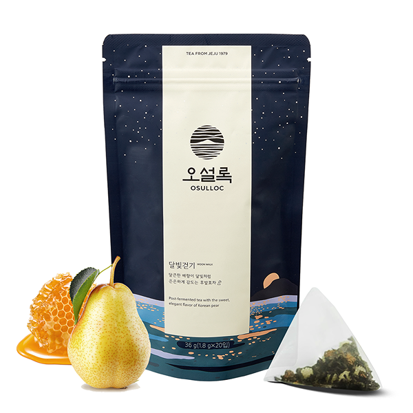 Osulloc Moon Walk Tea Pear Post Fermented Premium Pyramid Tea Bags 20 Count - Très Elite