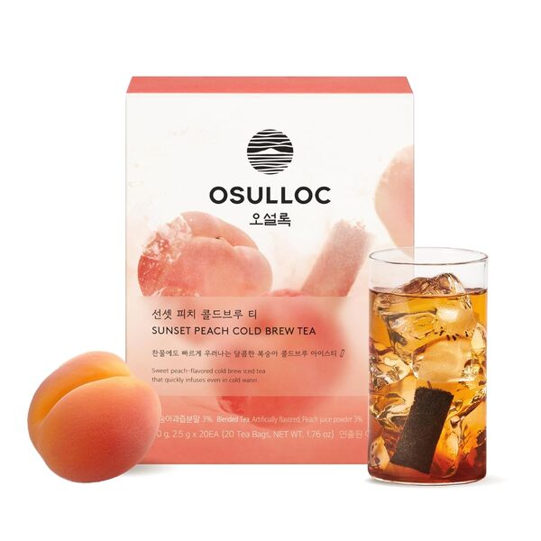 OSULLOC Sunset Peach Premium Cold Brew Tea Bags 20 Count - Très Elite