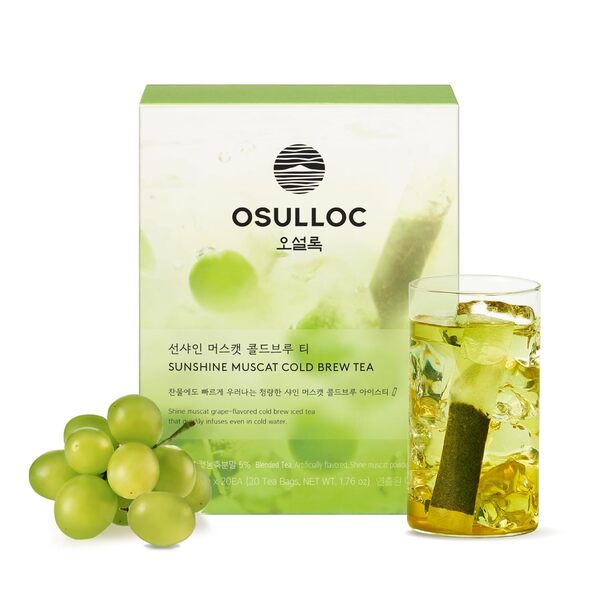 Osulloc Sunshine Muscat Cold Brew Green Tea Bags 20 Count - Très Elite
