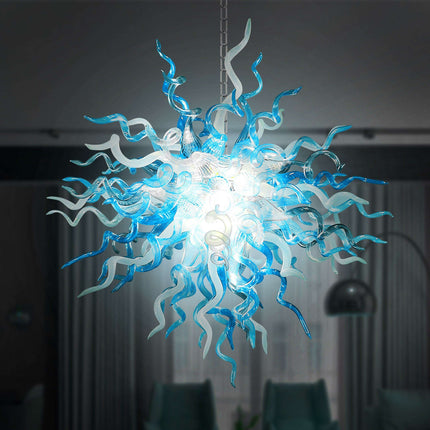 Ocean Blue Artisan Glass Chandelier - Luxurious Illumination for Your Living Space- Très Elite- Très Elite