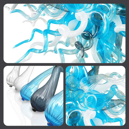 Ocean Blue Artisan Glass Chandelier - Luxurious Illumination for Your Living Space- Très Elite- Très Elite
