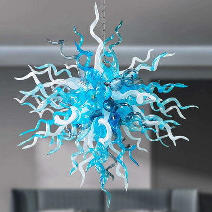 Ocean Blue Artisan Glass Chandelier - Luxurious Illumination for Your Living Space- Très Elite- Très Elite